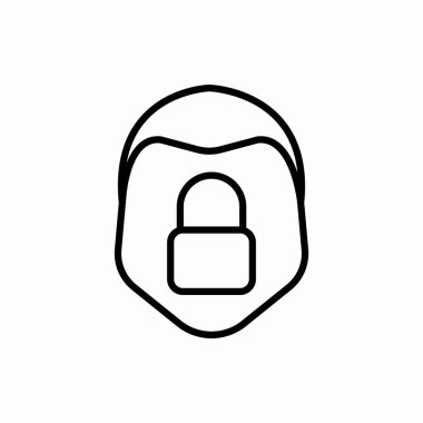 Yüz kilidi simgesi. Yüz kilidi vektör illüstrasyonu. Web ve mobil için sembol