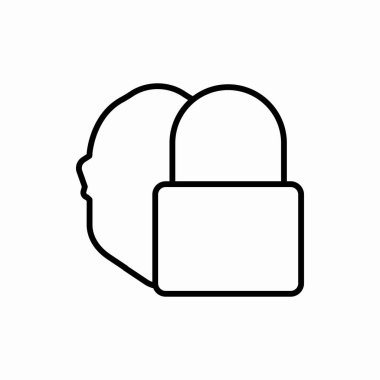 Yüz kilidi simgesi. Yüz kilidi vektör illüstrasyonu. Web ve mobil için sembol