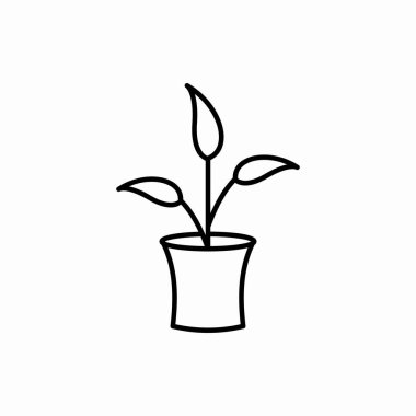 Taslak çiçek saksısı ikonu. Çiçek kabı çizimi. Web ve mobil için sembol