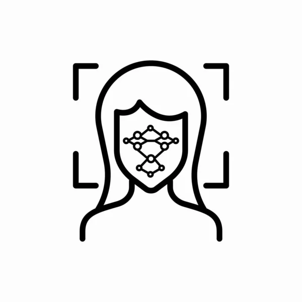 Delinear Iconos Reconocimiento Facial Ilustración Vectores Reconocimiento Facial Símbolo Para — Vector de stock