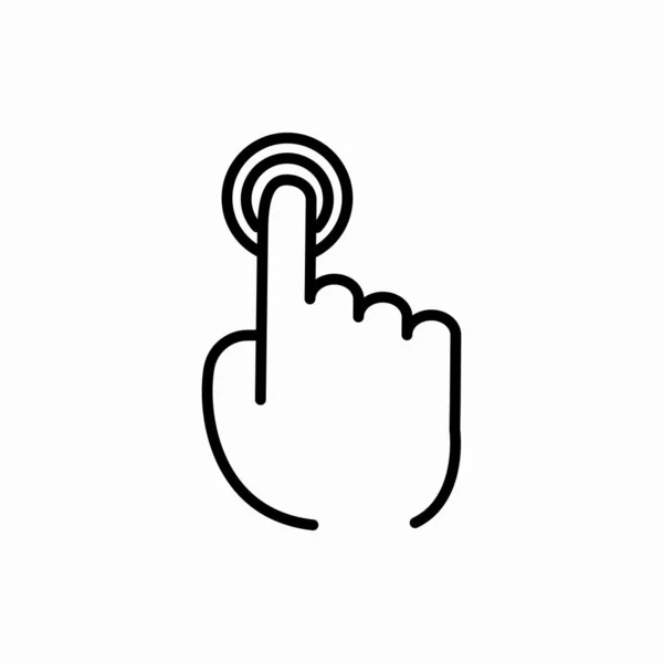 Outline Finger Click Icon Finger Click Vector Illustration Dalam Bahasa - Stok Vektor