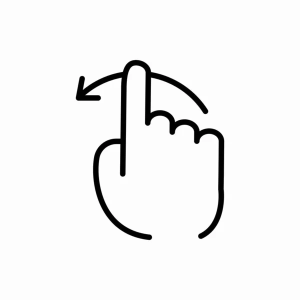 Garis Luar Jari Menggesek Icon Finger Menggesek Gambar Vektor Simbol - Stok Vektor