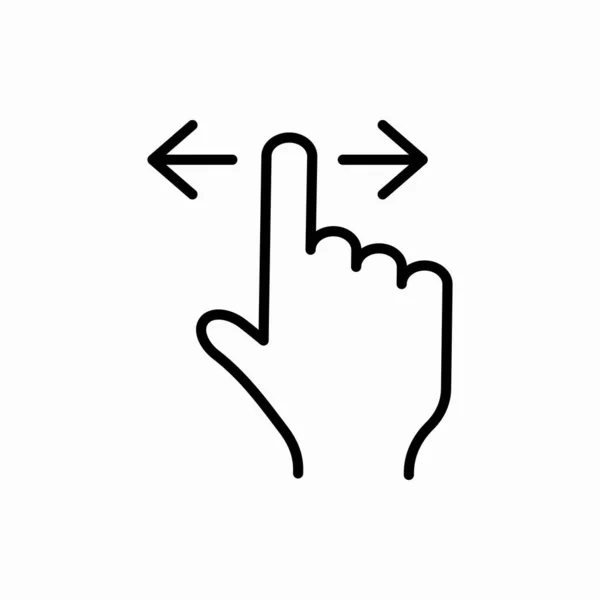 Garis Luar Jari Menggesek Icon Finger Menggesek Gambar Vektor Simbol - Stok Vektor