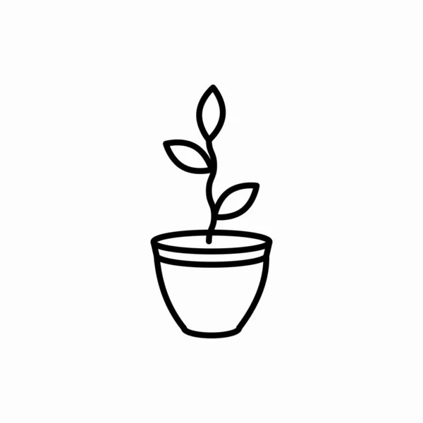 Начерк Значка Квіткового Горщика Квітковий Горщик Векторні Ілюстрації Символ Веб — стоковий вектор