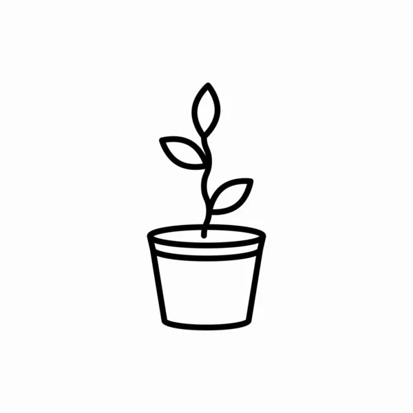 Начерк Значка Квіткового Горщика Квітковий Горщик Векторні Ілюстрації Символ Веб — стоковий вектор