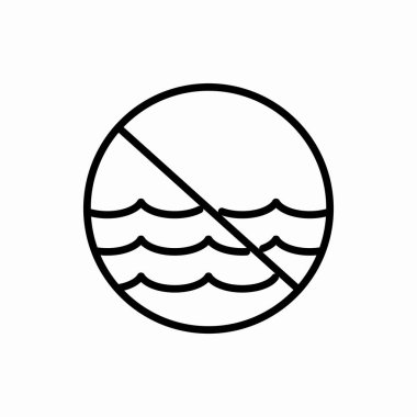 Yasak deniz ikonu. Yasak deniz vektörü çizimi. Web ve mobil için sembol