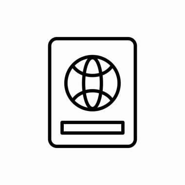 Yabancı pasaport ikonu. Yabancı pasaport vektör illüstrasyonu. Web ve mobil için sembol