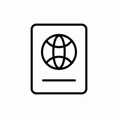 Yabancı pasaport ikonu. Yabancı pasaport vektör illüstrasyonu. Web ve mobil için sembol