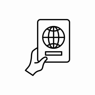 El ikonlu yabancı pasaport. El vektör resimli yabancı pasaport. Web ve mobil için sembol