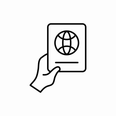 El ikonlu yabancı pasaport. El vektör resimli yabancı pasaport. Web ve mobil için sembol