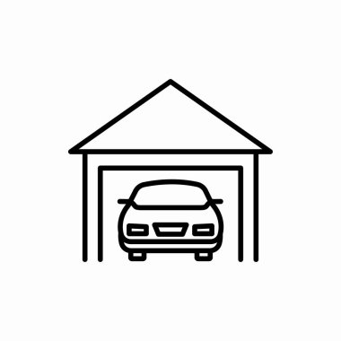 Garaj ikonu. Garaj vektör çizimi. Web ve mobil için sembol