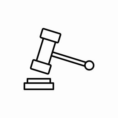 Tokmak simgesi. Gavel vektör illüstrasyonu. Web ve mobil için sembol