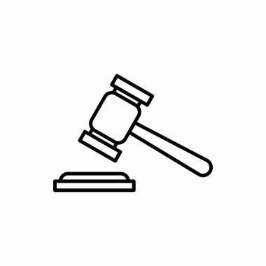 Tokmak simgesi. Gavel vektör illüstrasyonu. Web ve mobil için sembol