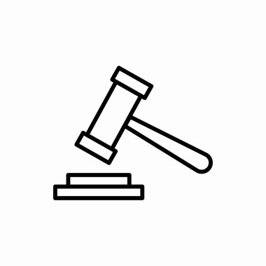 Tokmak simgesi. Gavel vektör illüstrasyonu. Web ve mobil için sembol