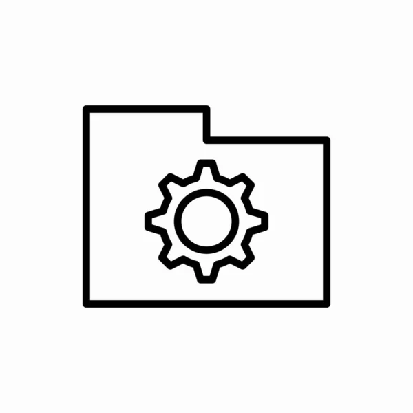 Outline Folder Setting Icon Folder Setting Vector Illustration Symbol Web — Stock Vector