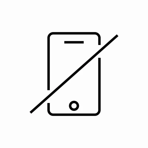 Ana hatlarıyla akıllı telefon ikonu. Yasak akıllı telefon vektör illüstrasyonu. Web ve mobil için sembol
