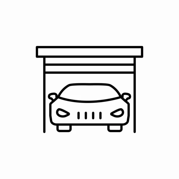 Outline Garage Icon Garage Vector Illustration Symbol Web Mobile — Stock Vector