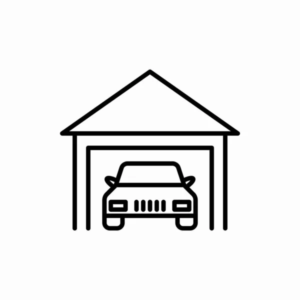 Umriss Garage Icon Garage Vektor Illustration Symbol Für Web Und — Stockvektor