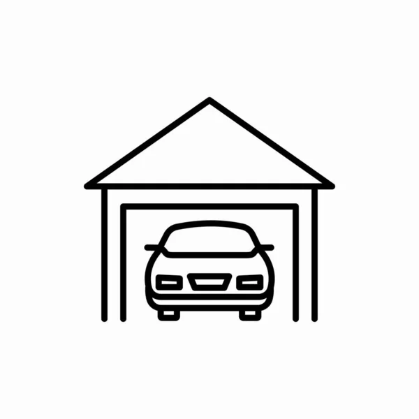 Outline Garage Icon Garage Vector Illustration Symbol Web Mobile — Stock Vector
