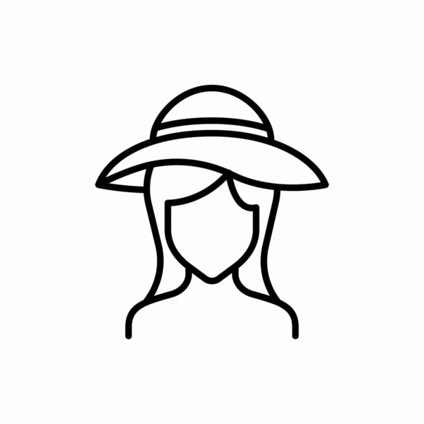 Umriss Mädchen Kopf Hut Icon Girl Kopf Hut Vektor Illustration — Stockvektor