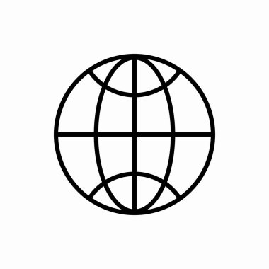 Taslak dünya ikonu. Küre vektör illüstrasyonu. Web ve mobil için sembol