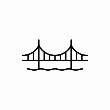 Golden Gate Köprüsü ikonu. Golden Gate köprü vektör illüstrasyonu. Web ve mobil için sembol