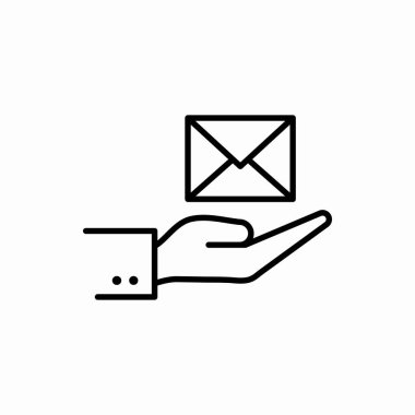 İleti simgesi ile ana hatlarını çiz. Mesaj vektör illüstrasyonuyla el. Web ve mobil için sembol