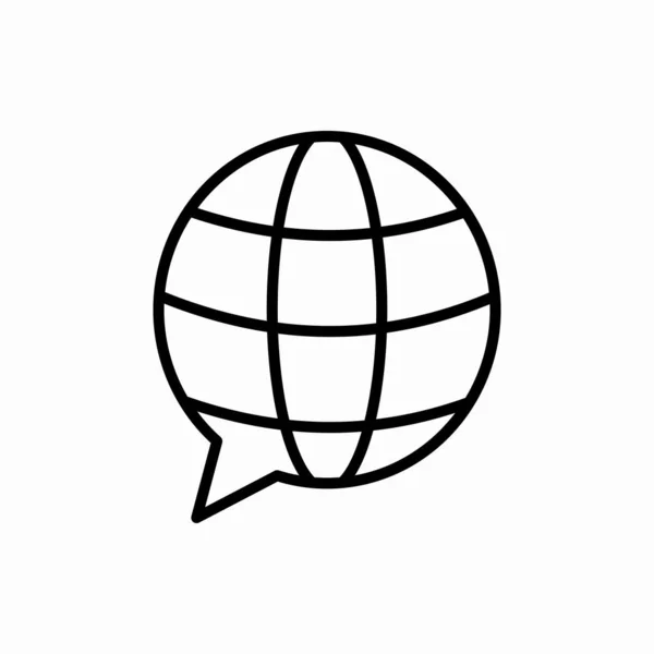 Zarys Globu Czat Ikona Globe Czat Wektor Ilustracji Symbol Sieci — Wektor stockowy