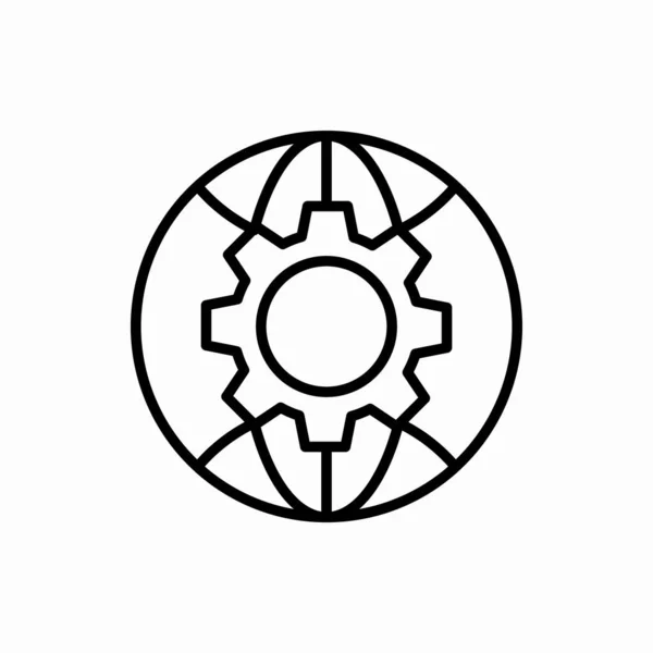 Установка Значка Контура Глобуса Настройка Векторной Иллюстрации Глобуса Символ Веб — стоковый вектор
