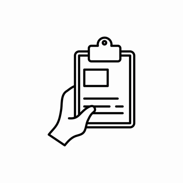 Outline Hand Clipboard Icon Hand Clipboard Vector Illustration 모바일을 — 스톡 벡터