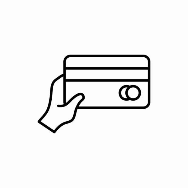 Delineie Mão Com Cartão Dinheiro Icon Hand Com Cartão Dinheiro —  Vetores de Stock