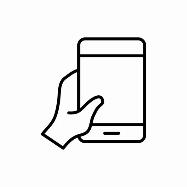 Outline Hand Smartphone Icon Hand Smartphone Vector Illustration Symbol Web — Stock Vector