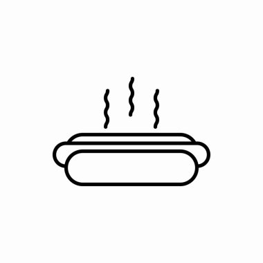 Sosisli sandviç ikonu. Hot dog vektör illüstrasyonu. Web ve mobil için sembol