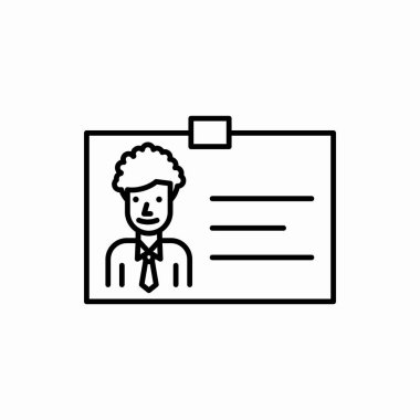 Taslak kimlik kartı simgesi. Kart vektör illüstrasyonu. Web ve mobil için sembol