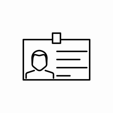 Taslak kimlik kartı simgesi. Kart vektör illüstrasyonu. Web ve mobil için sembol