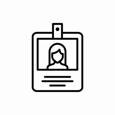 Taslak kimlik kartı simgesi. Kart vektör illüstrasyonu. Web ve mobil için sembol