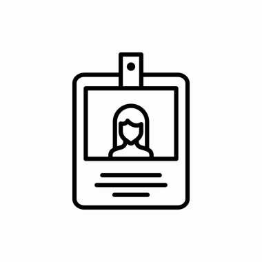 Taslak kimlik kartı simgesi. Kart vektör illüstrasyonu. Web ve mobil için sembol