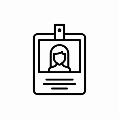 Taslak kimlik kartı simgesi. Kart vektör illüstrasyonu. Web ve mobil için sembol