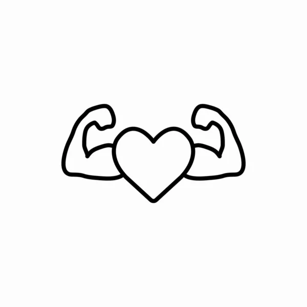 Контур Сердца Мышцами Icon Heart Мышцами Векторной Иллюстрации Символ Веб — стоковый вектор