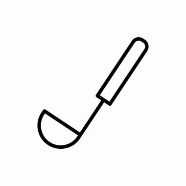 Taslak kepçe simgesi. Ladle vektör illüstrasyonu. Web ve mobil için sembol