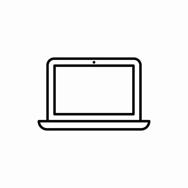 Zarys Ikony Laptopa Ilustracja Wektora Laptopa Symbol Sieci Telefonu Komórkowego — Wektor stockowy