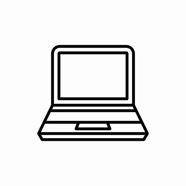 Zarys Ikony Laptopa Ilustracja Wektora Laptopa Symbol Sieci Telefonu Komórkowego — Wektor stockowy