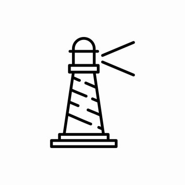Ana hatlı deniz feneri ikonu. Deniz feneri vektör çizimi. Web ve mobil için sembol