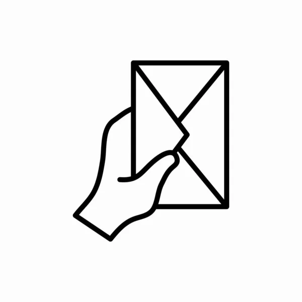 Outline Letter Hand Icon Letter Hand Vector Illustration Symbol Web — Stock Vector