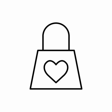 Aşk çantası ikonu. Çanta vektör illüstrasyonunu sev. Web ve mobil için sembol