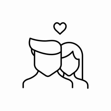 Taslak aşıklar ikonu. Aşıklar vektör illüstrasyonu. Web ve mobil için sembol