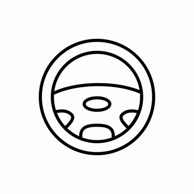 Ana hatlı makine direksiyon simgesi. Makine direksiyon vektör çizimi. Web ve mobil için sembol