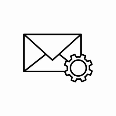 Taslak e- posta ayarlama simgesi. E- posta ayarlama vektör illüstrasyonu. Web ve mobil için sembol