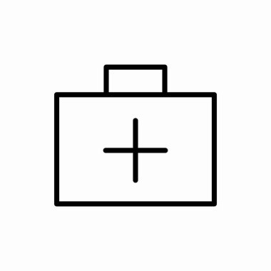 Tıbbi yardım kutusu ikonu. Tıbbi yardım kutusu çizimi. Web ve mobil için sembol