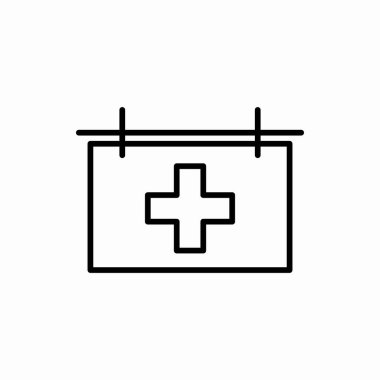 Tıbbi reklam panosu ikonu. Tıbbi reklam panosu vektör illüstrasyonu. Web ve mobil için sembol